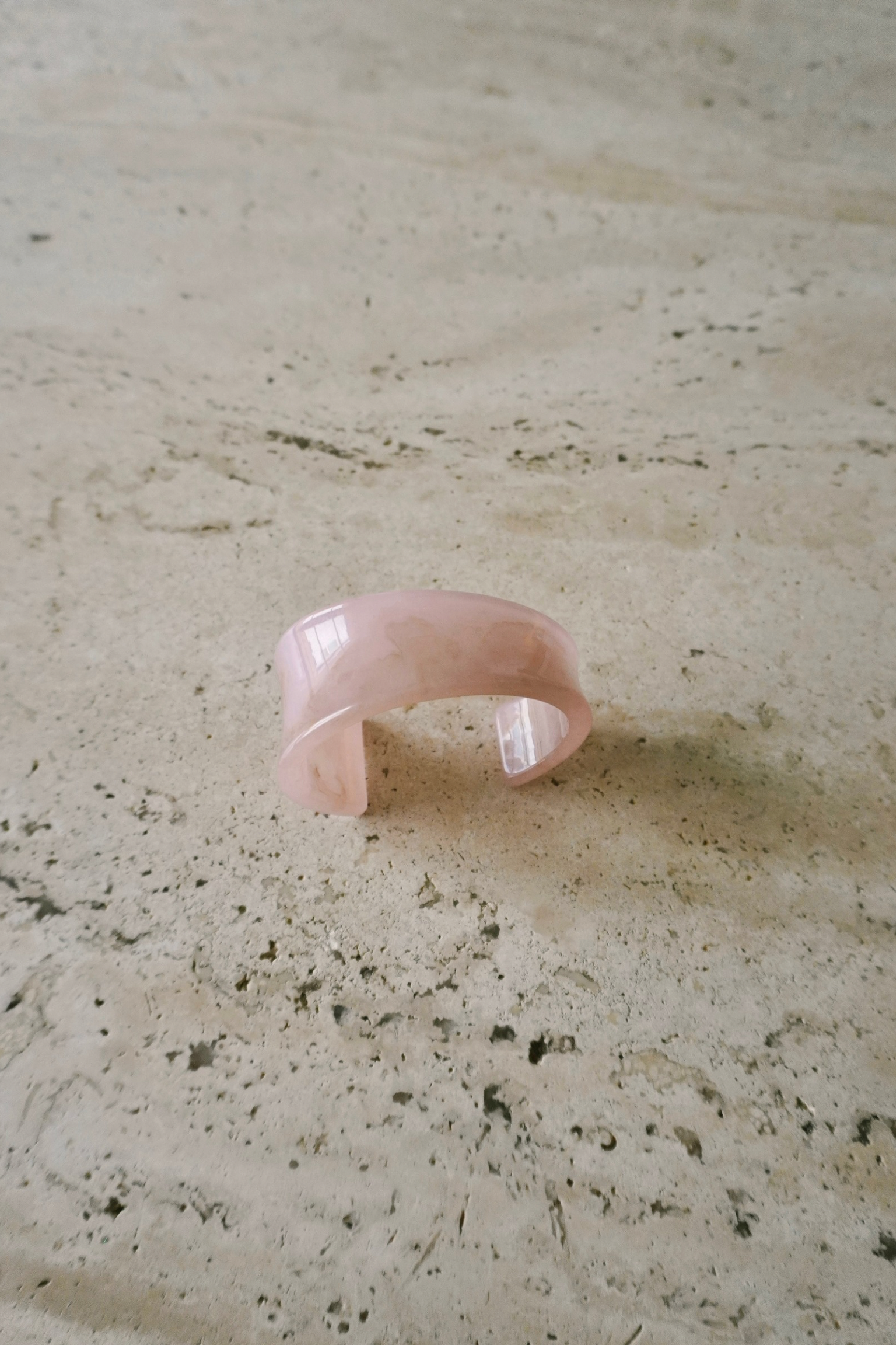 Pearl Pink Sculptural Lucite Cuff