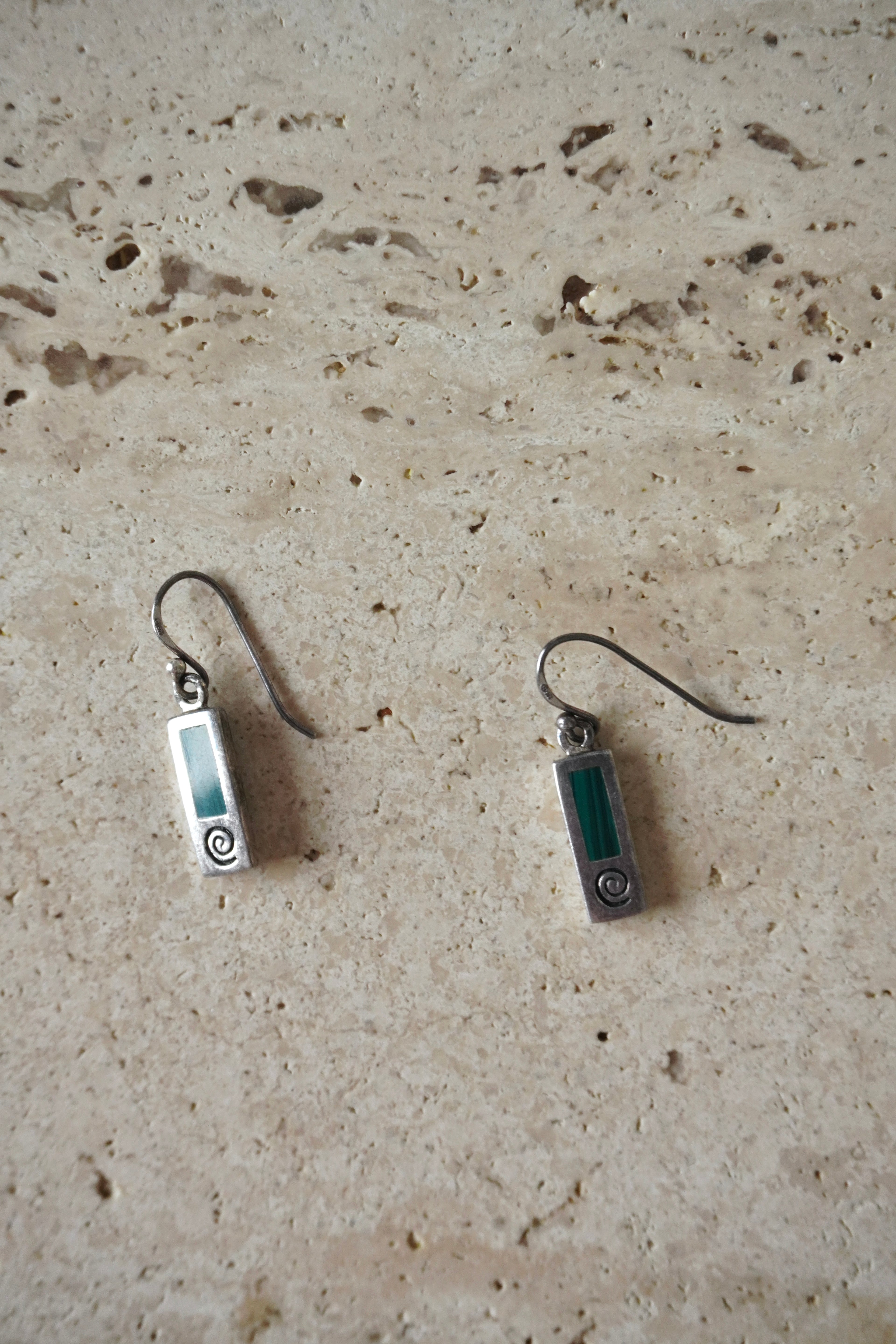 Malachite Spiral Earrings
