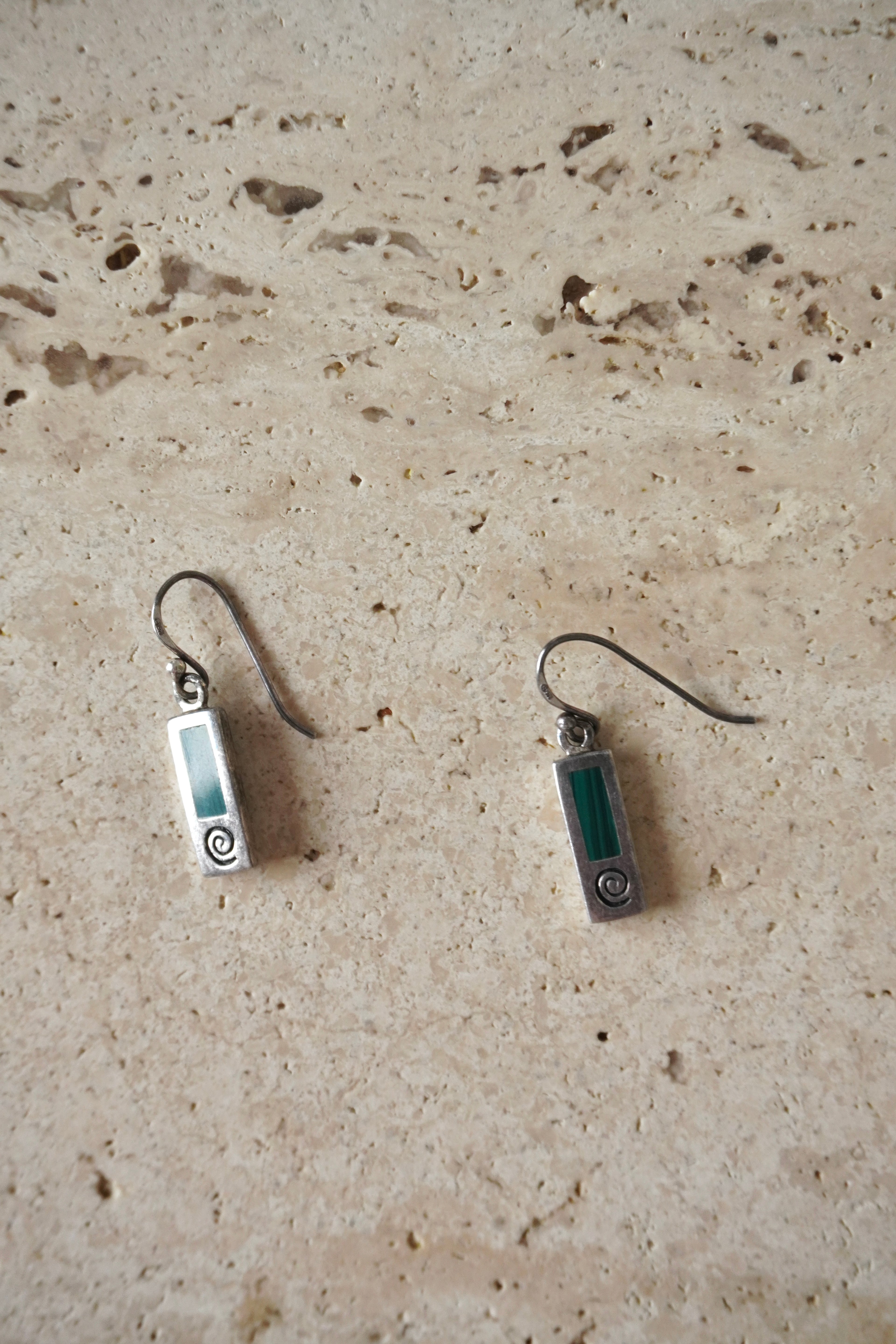 Malachite Spiral Earrings