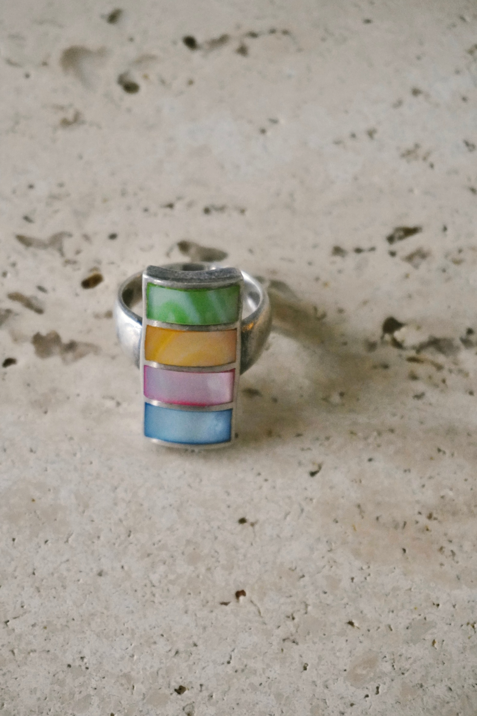 Modernist Mother of Pearl Ring