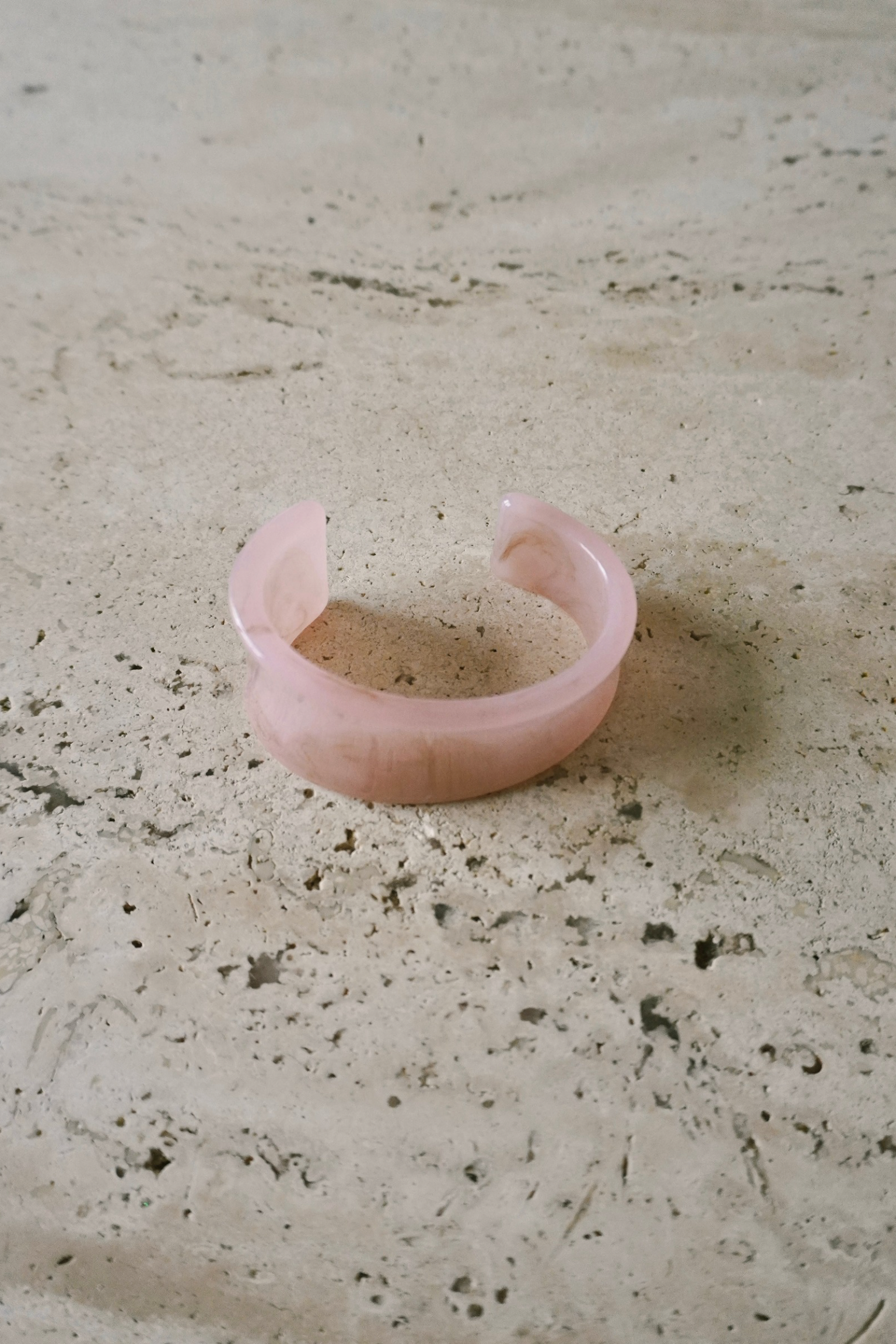 Pearl Pink Sculptural Lucite Cuff