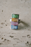 Modernist Mother of Pearl Ring
