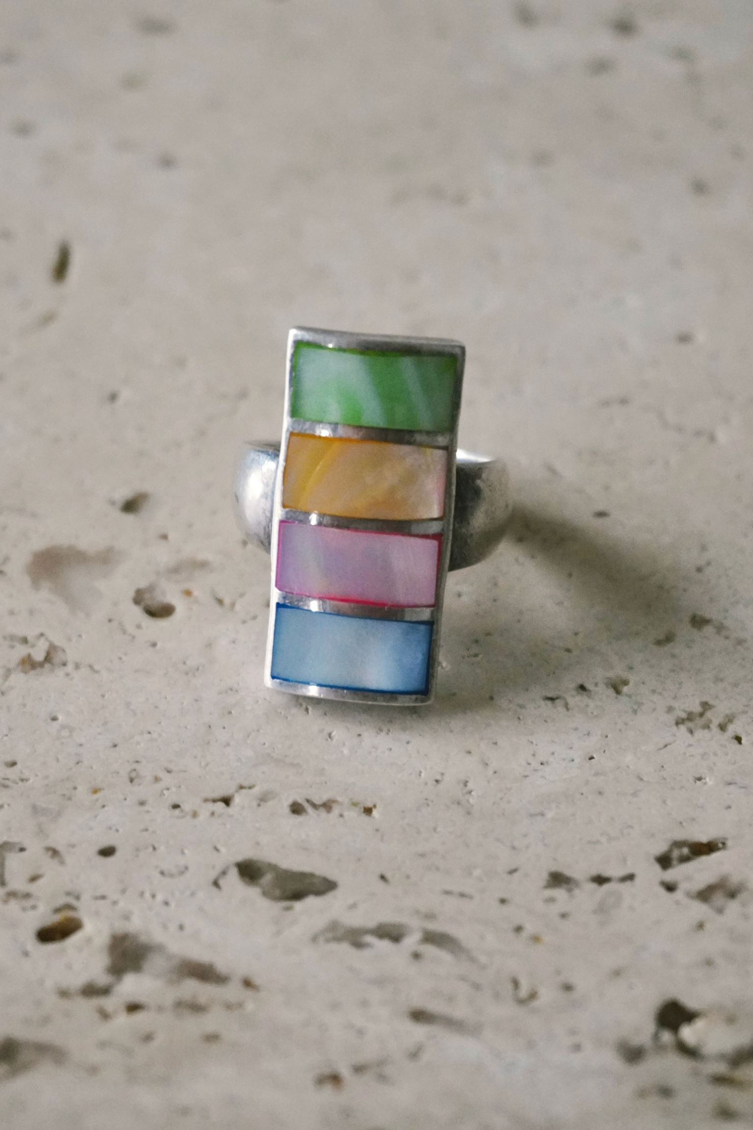 Modernist Mother of Pearl Ring