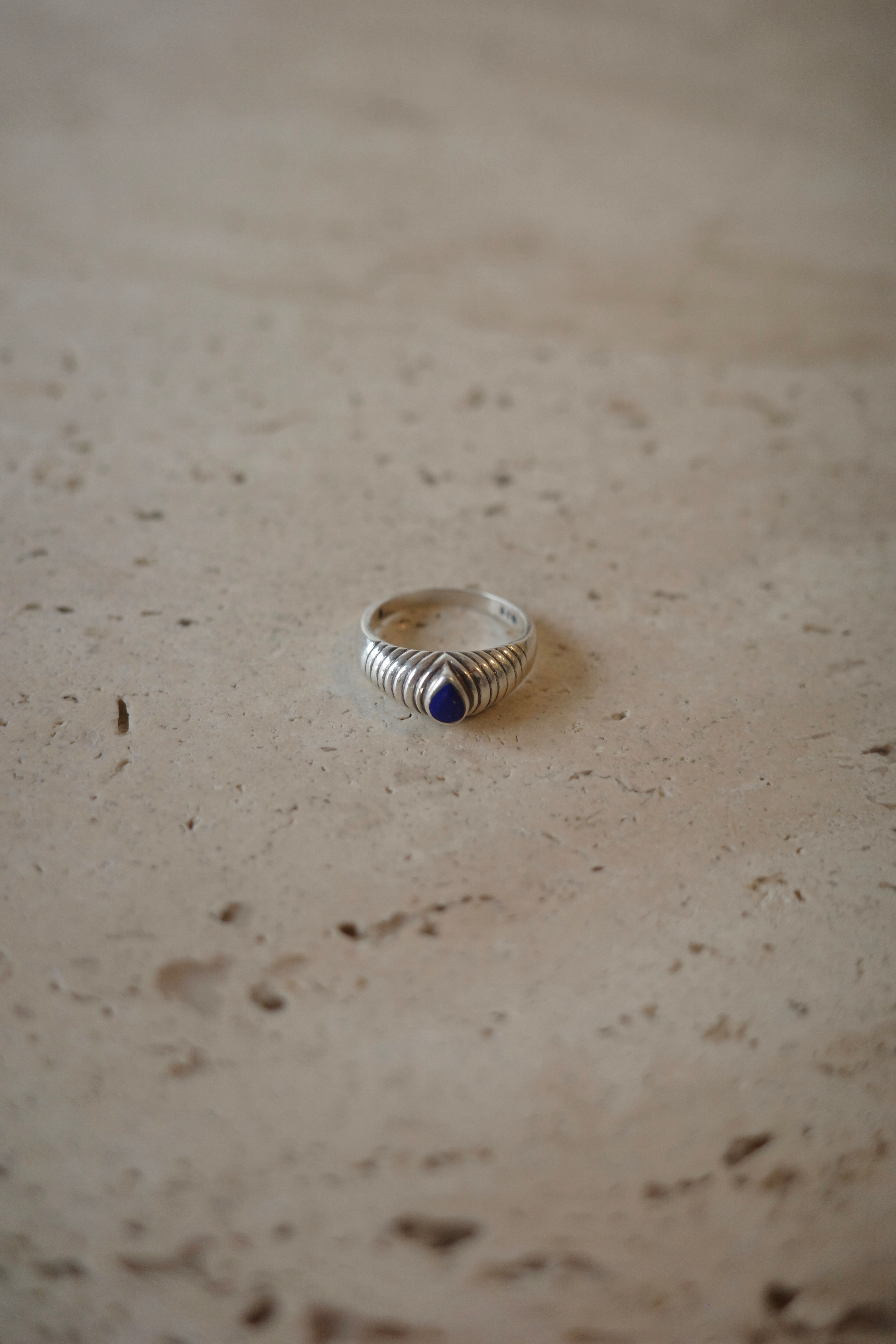 Lapis Teardrop Ring