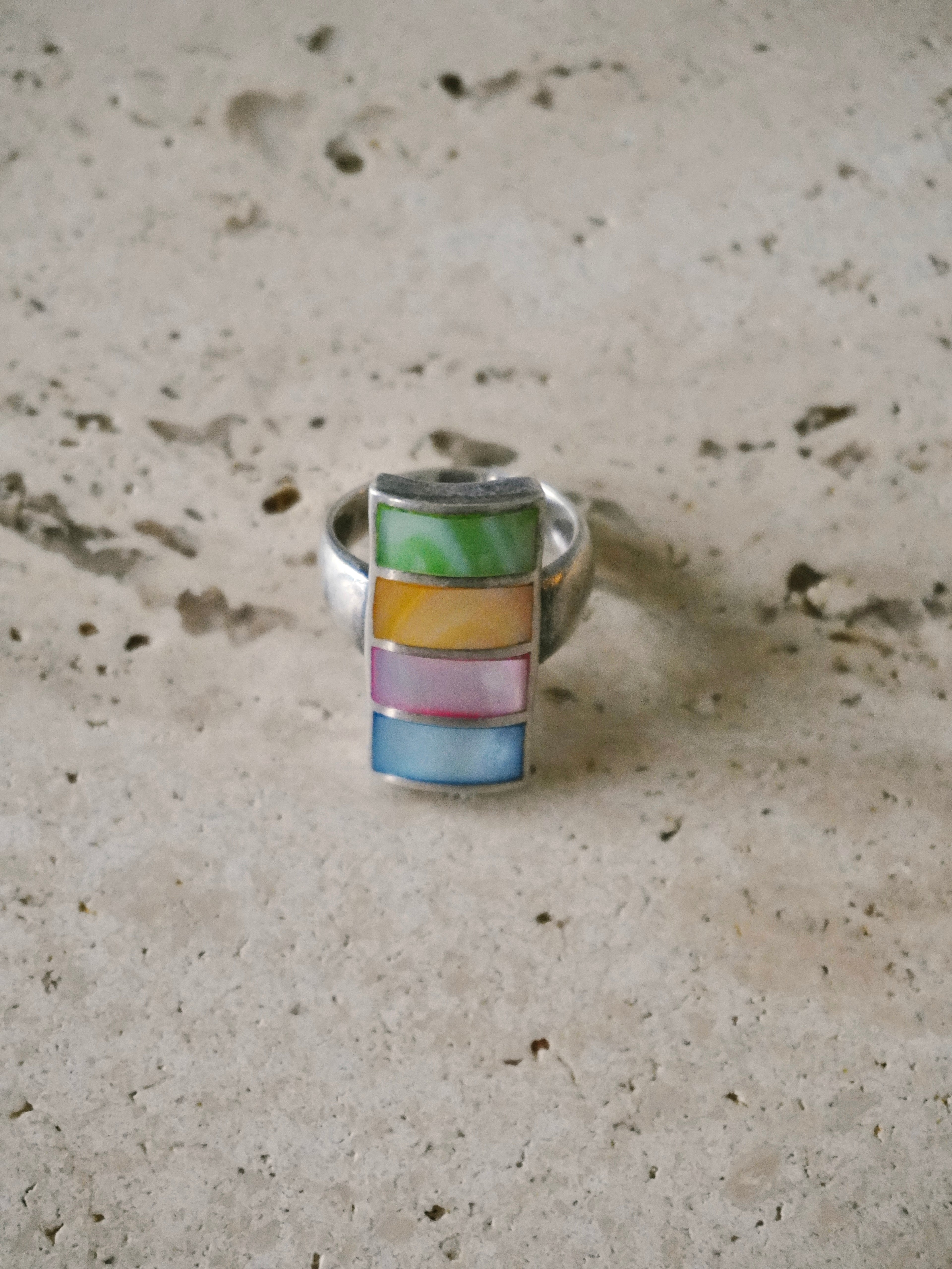 Modernist Mother of Pearl Ring