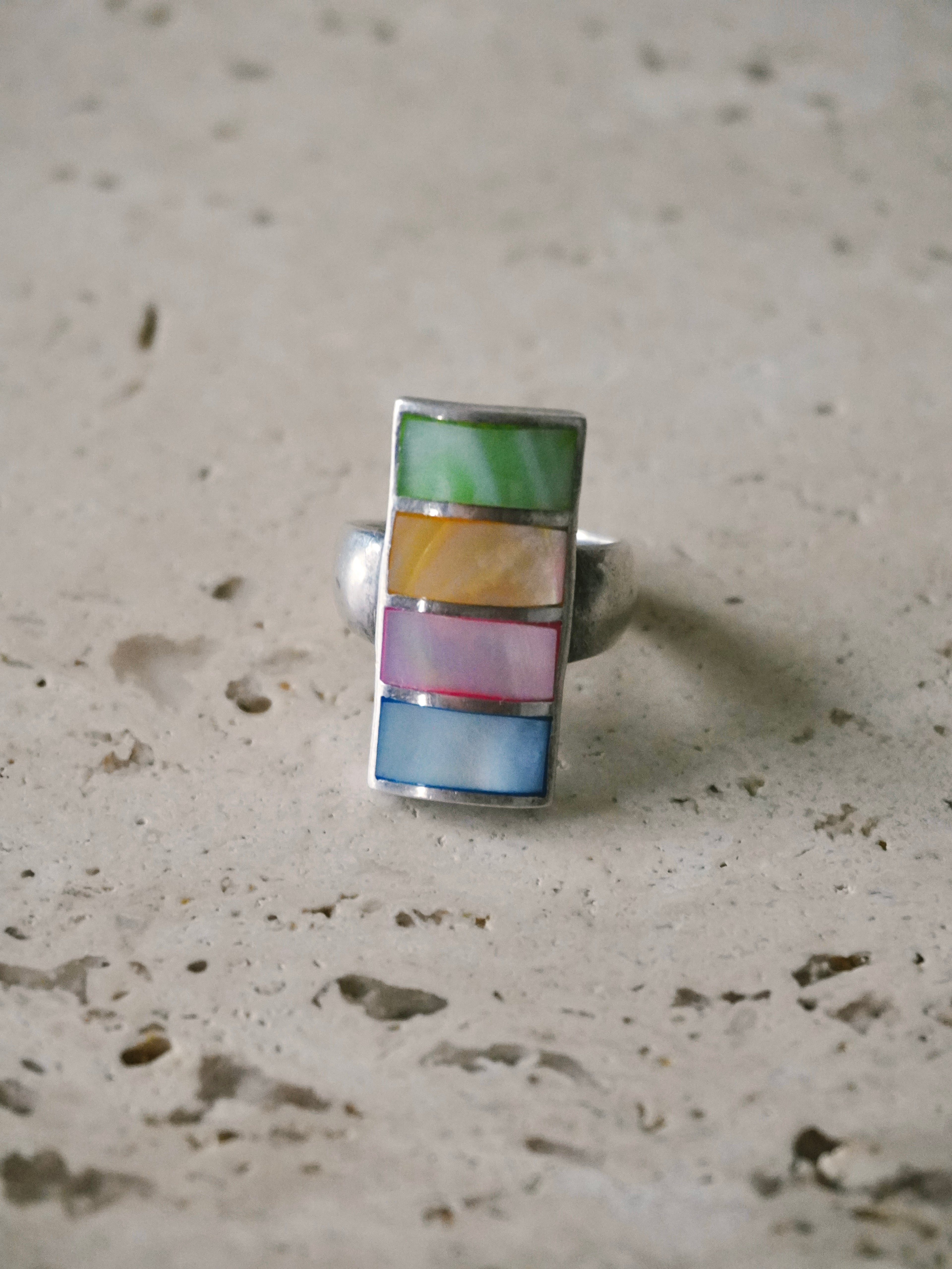 Modernist Mother of Pearl Ring