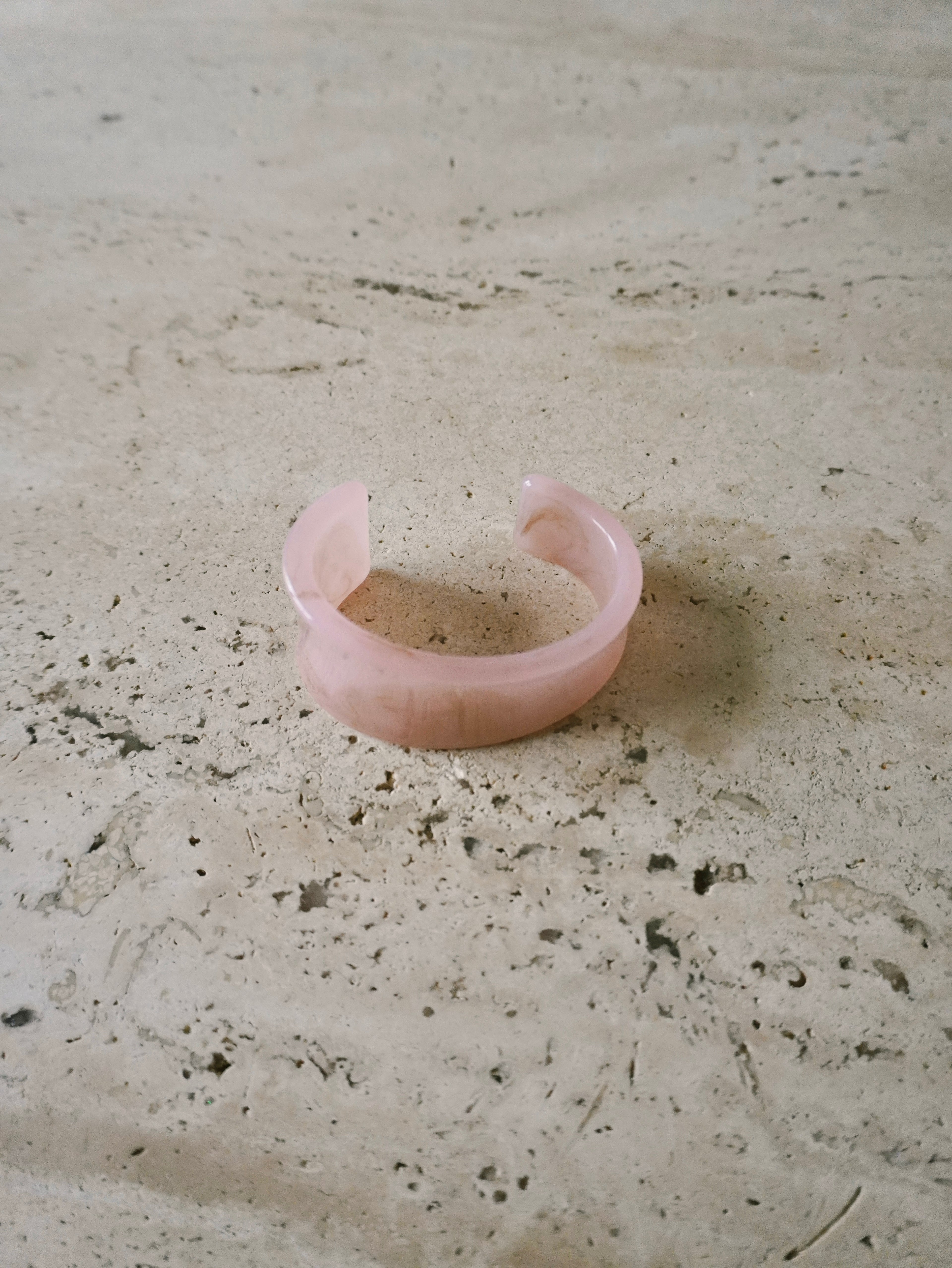 Pearl Pink Sculptural Lucite Cuff