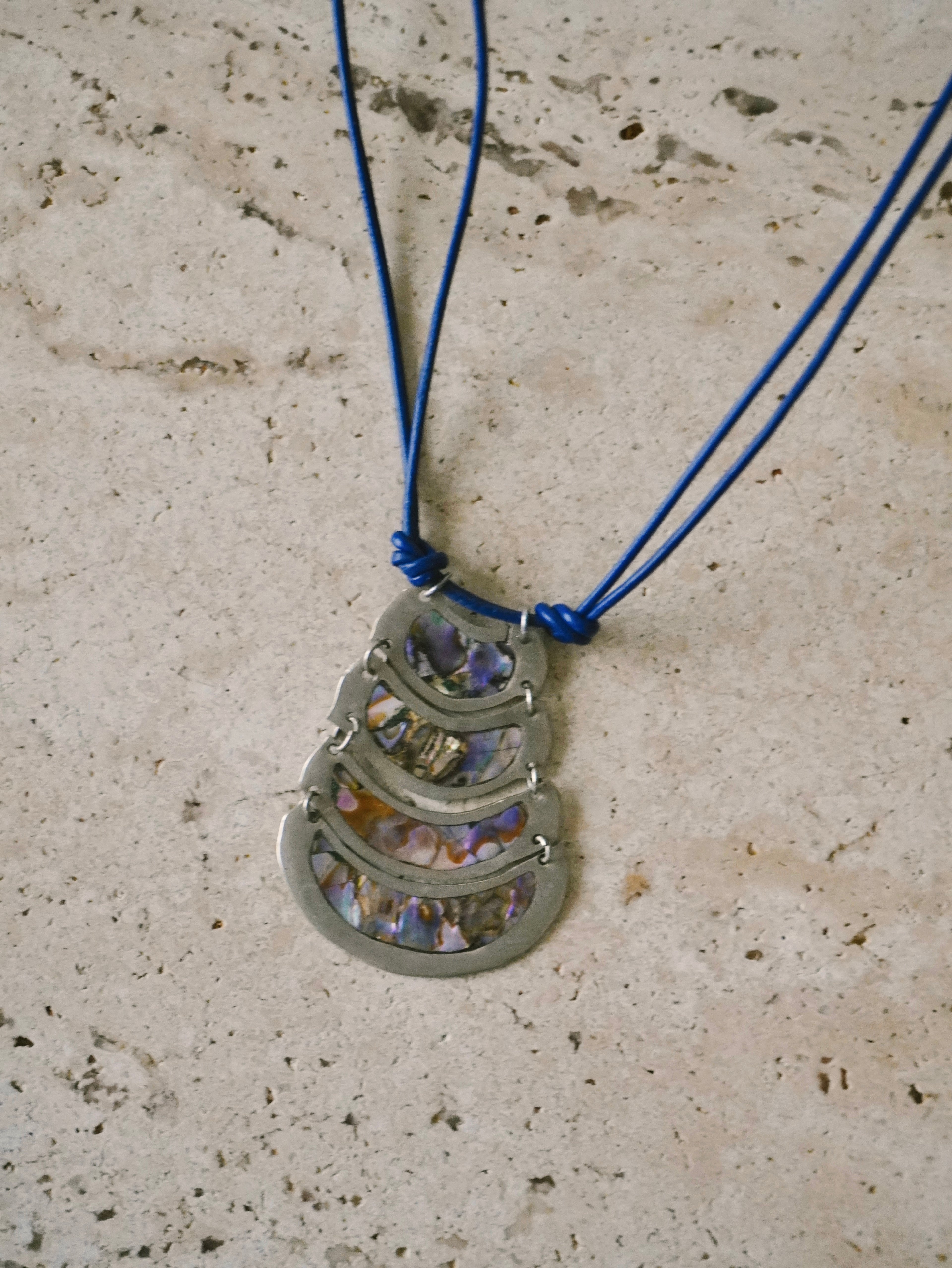 Silver Abalone Current Necklace