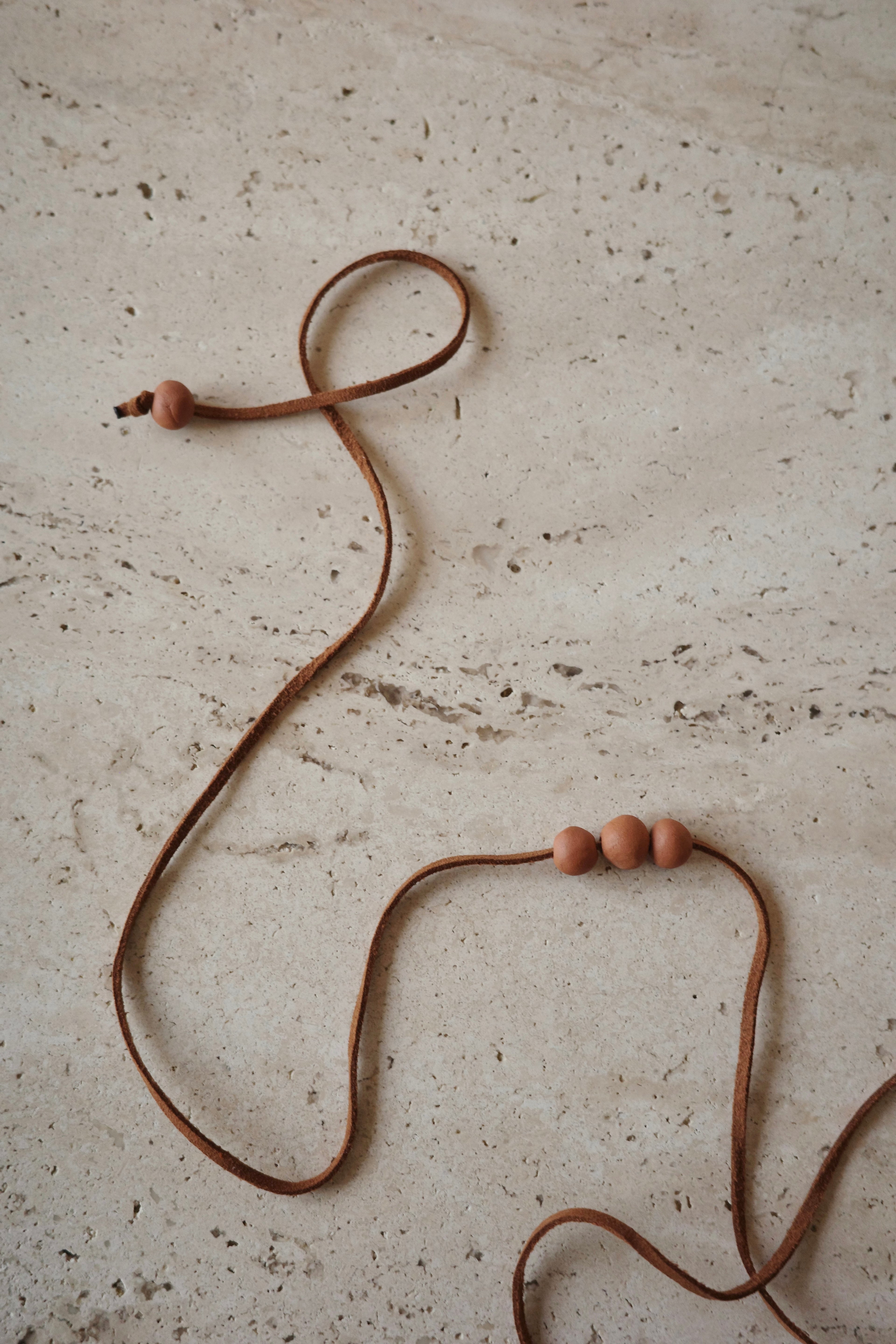 Suede and Clay Necklace